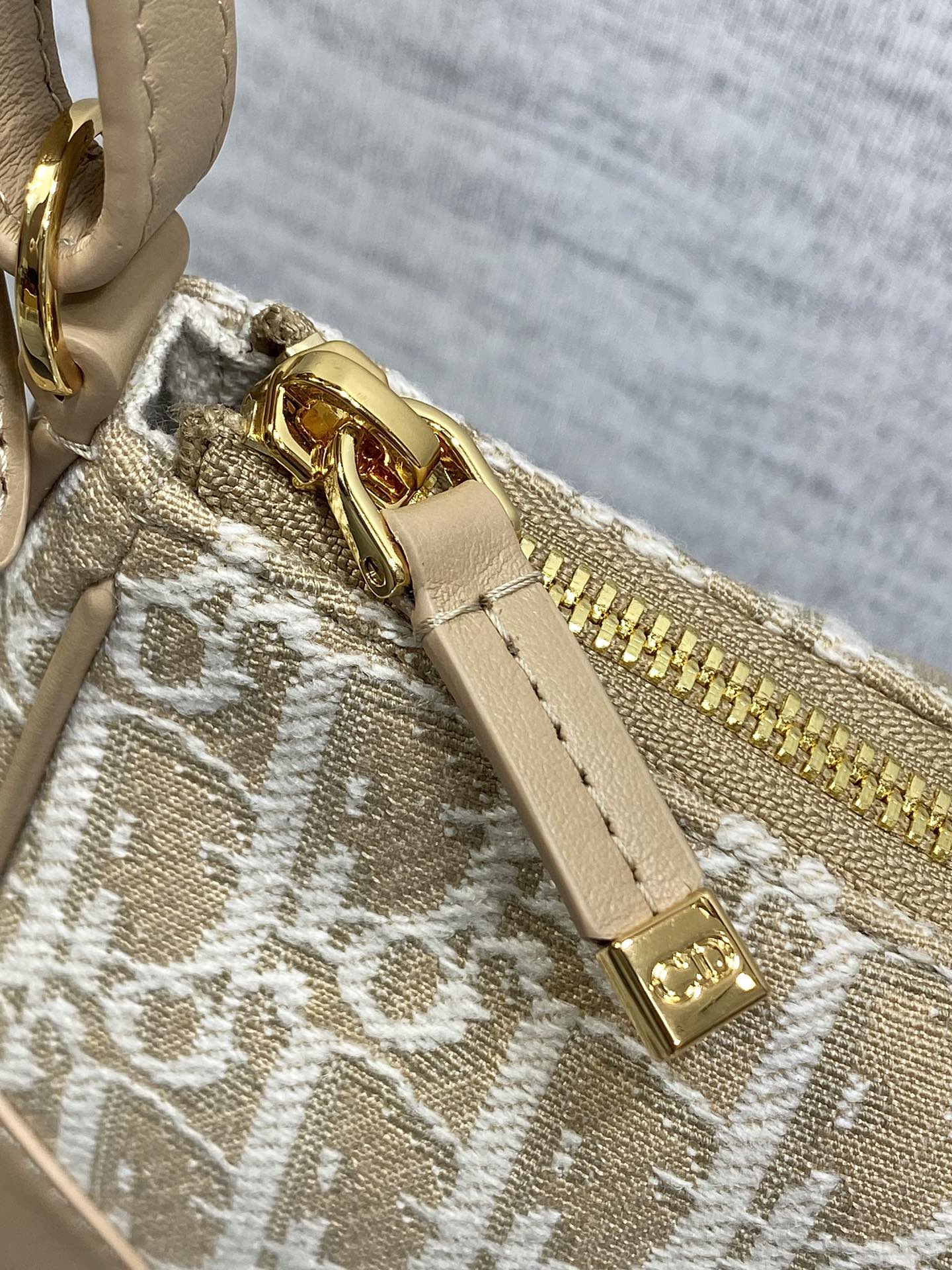 Dior 2026 Cigale Bag 26cm Beige Raffia-effect Check Fabric 272905