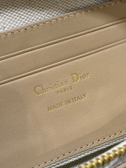 Dior 2026 Cigale Bag 26cm Beige Raffia-effect Check Fabric 272905