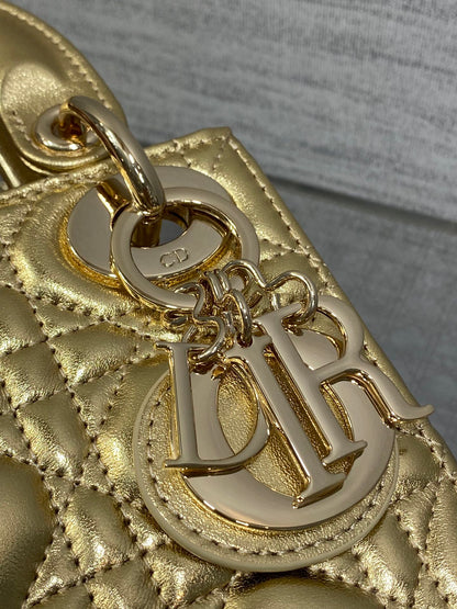 Dior 2026 Mini Lady Dior Bag Gold Lambskin 270893