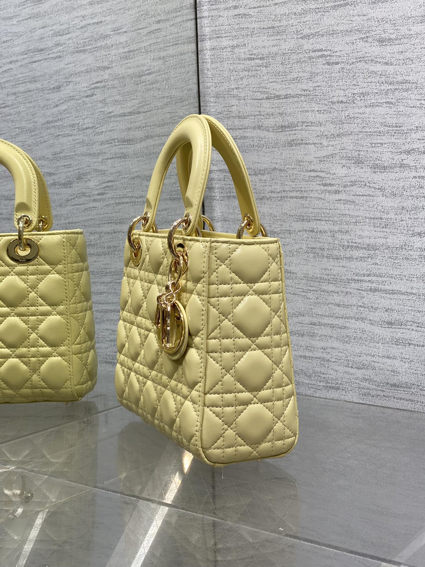 Dior 2026 Mini Lady Dior Bag Yellow Lambskin 270903