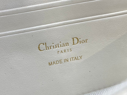 Dior 2026 Montaigne Cigale Bag 20.5cm Blue White Canvas Leather 272677