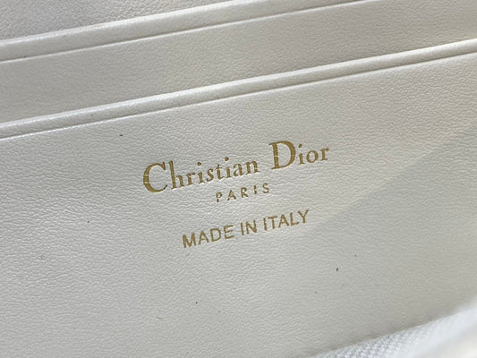 Dior 2026 Montaigne Cigale Bag 20.5cm Blue White Canvas Leather 272677