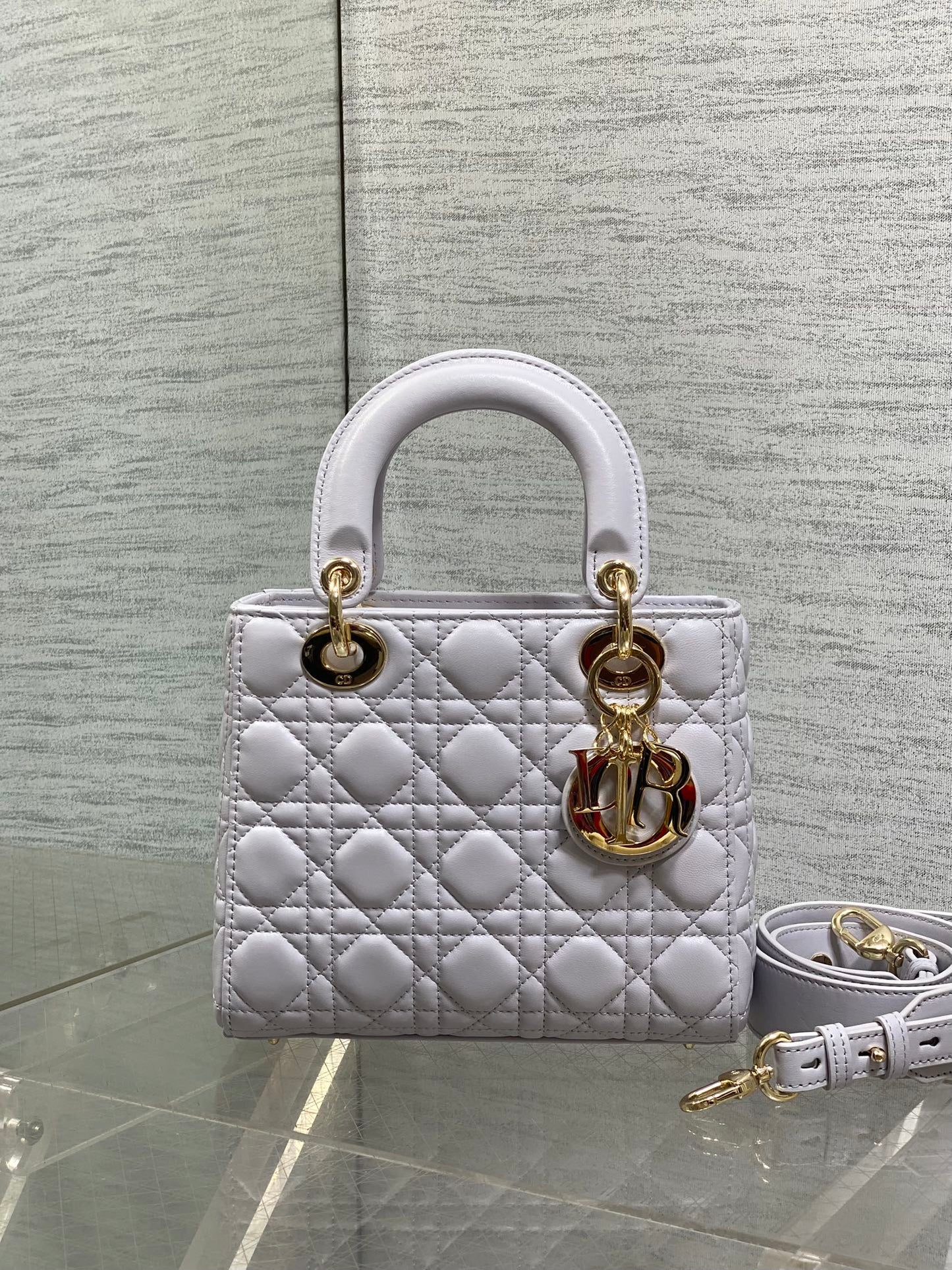 Dior 2026 Mini Lady Dior Bag Light Purple Lambskin 267705