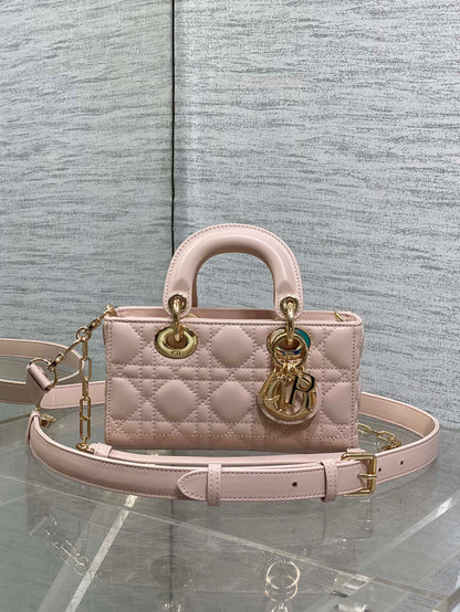 Dior 2026 Micro Lady D-Joy Bag 19cm Powder Pink Cannage Lambskin