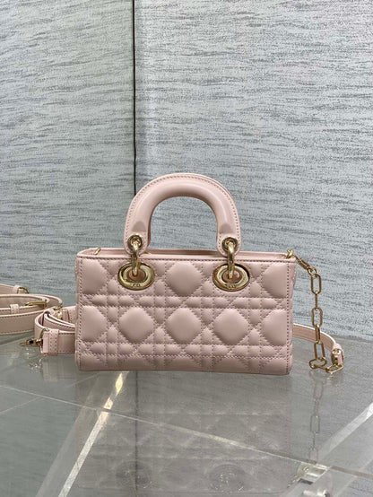 Dior 2026 Micro Lady D-Joy Bag 19cm Powder Pink Cannage Lambskin