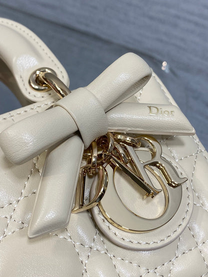 Dior 2026 Bow D-Joy Micro Bag Beige Lambskin 284115