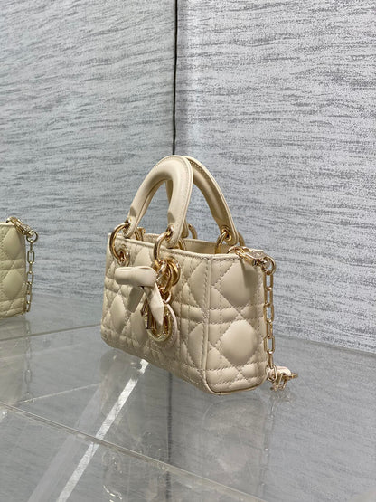 Dior 2026 Bow D-Joy Micro Bag Beige Lambskin 284115