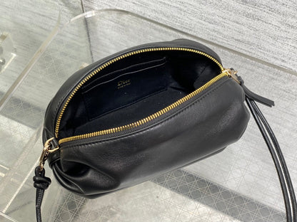 Dior 2026 Bow Pouch 20cm Black Lambskin 284145