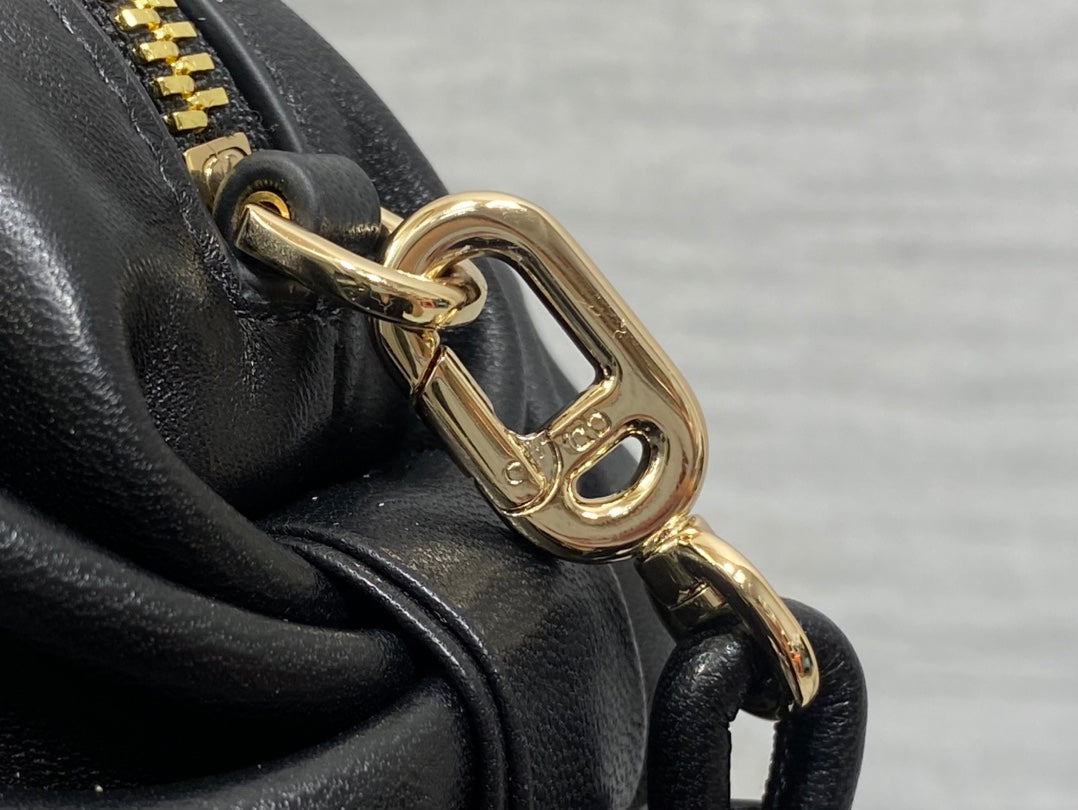 Dior 2026 Bow Pouch 20cm Black Lambskin 284145