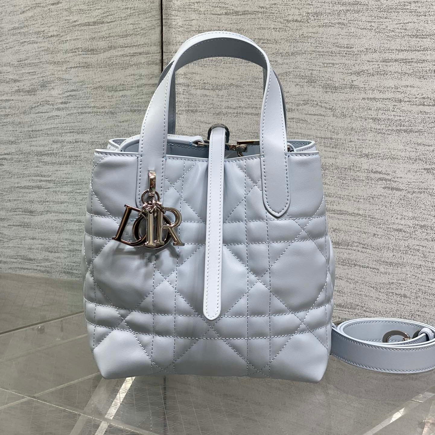 Dior 2026 Toujours Bag 18cm Glacier Blue Calfskin 284152