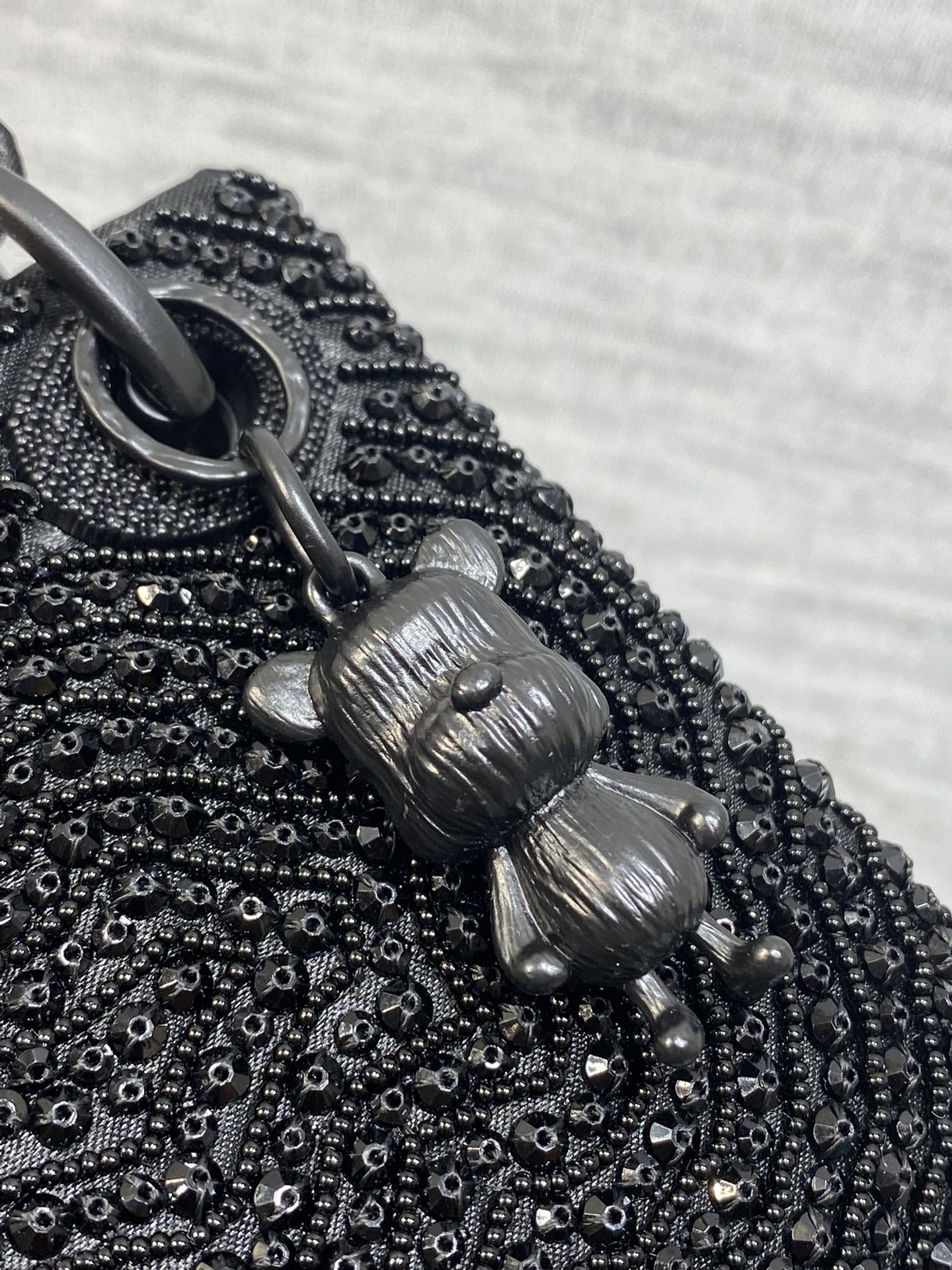 Dior 2026 Lady Art Mini Bag 12cm Black Cotton Leather 352144