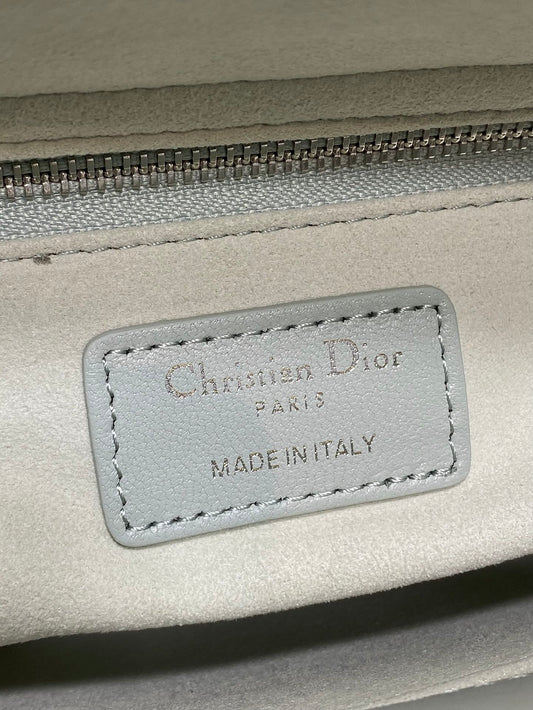 Dior 2026 Bow Lady Dior 20cm Green mix Blue Cannage Lambskin 286579