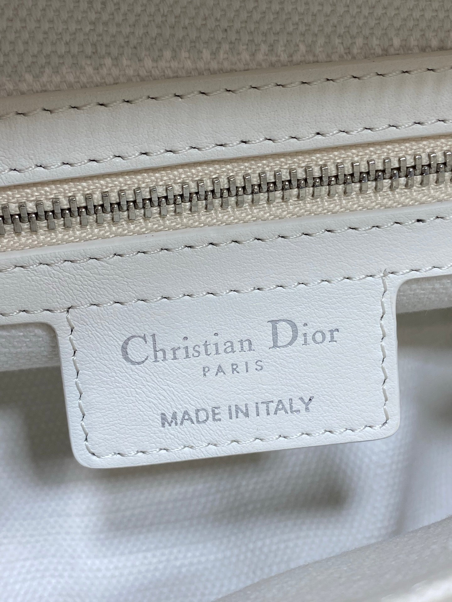 Dior 2026 D-Journey Bag 25.5cm White Grey Cotton Calfskin 289150