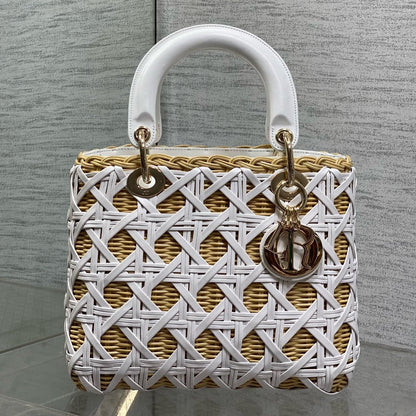 Dior 2026 Wicker Cannage Bag 24cm Leather Rattan 355285