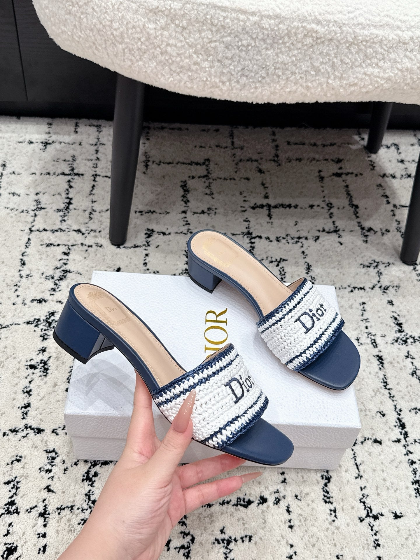 Dior 2026 Sandal 45mm Raffia Woven 847005