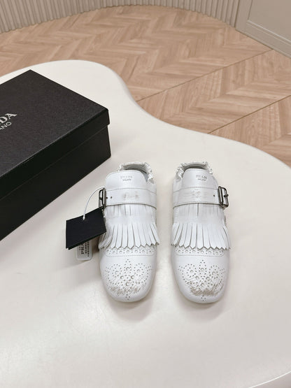 PRA 26S Ballet Flats White Calfskin 600586