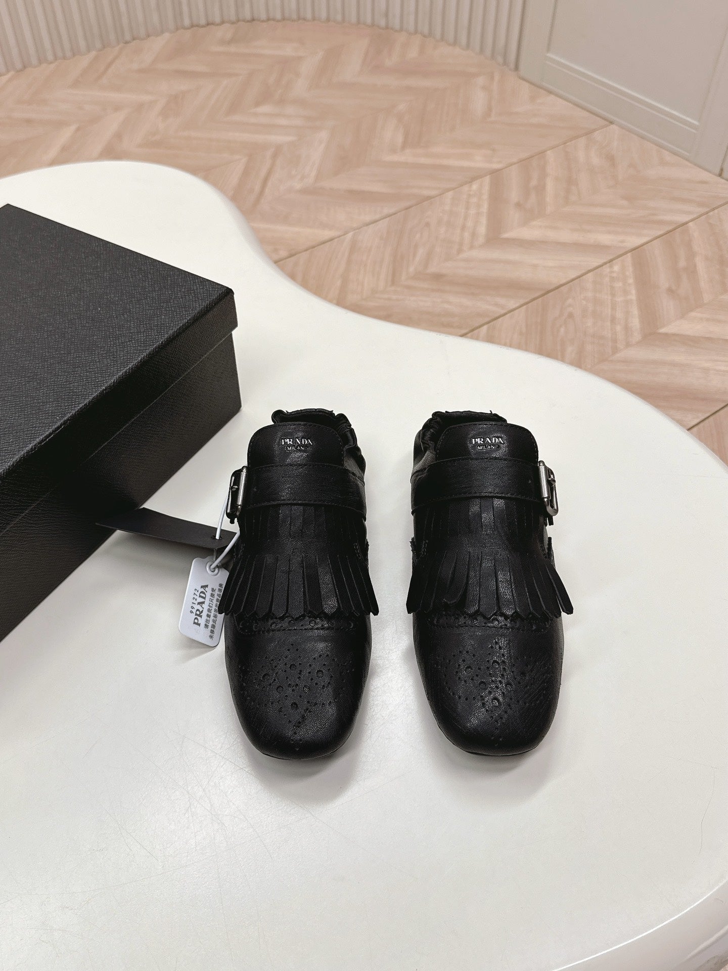 PRA 26S Ballet Flats Black Calfskin 600587