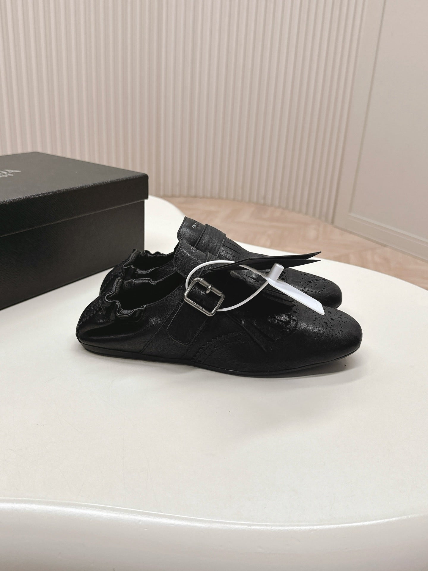 PRA 26S Ballet Flats Black Calfskin 600587