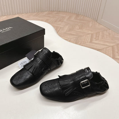 PRA 26S Ballet Flats Black Calfskin 600587