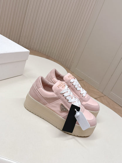 PRA 2026S Platform Sneakers 50 Pink Suede Cowhide 663494