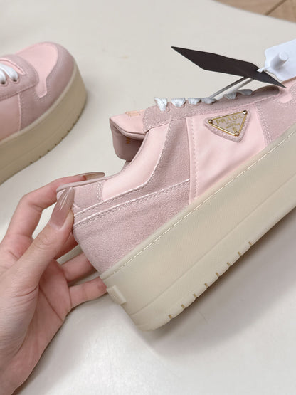 PRA 2026S Platform Sneakers 50 Pink Suede Cowhide 663494