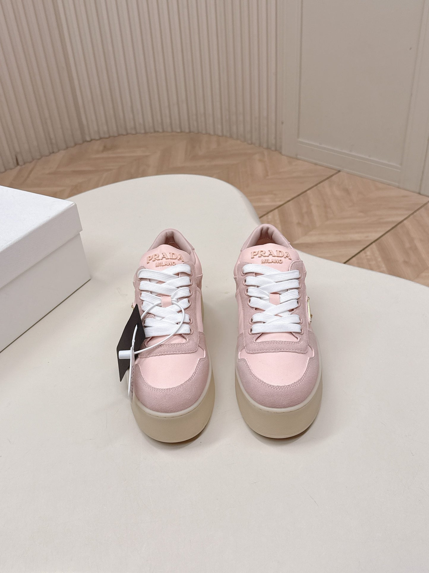 PRA 2026S Platform Sneakers 50 Pink Suede Cowhide 663494