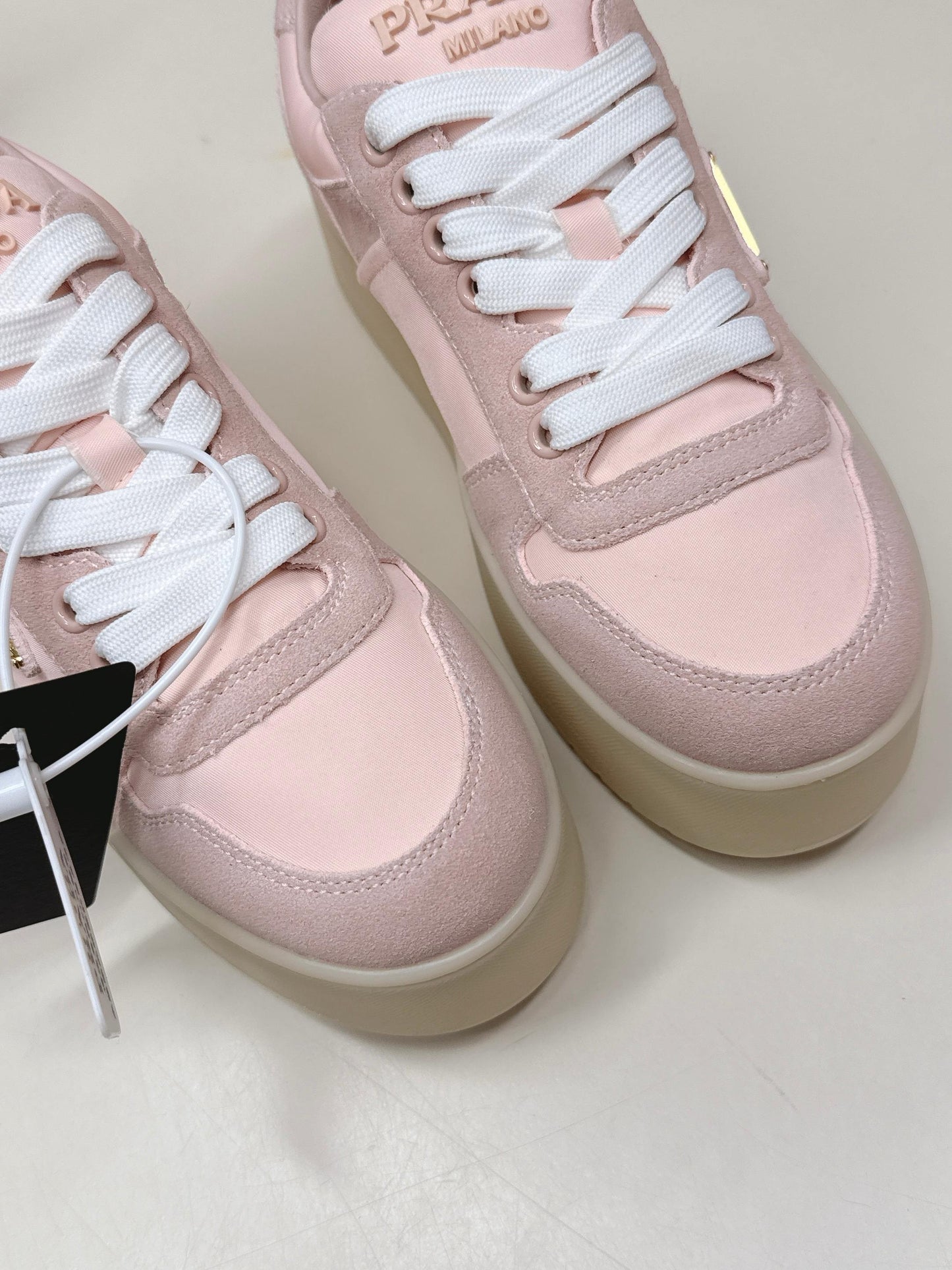 PRA 2026S Platform Sneakers 50 Pink Suede Cowhide 663494