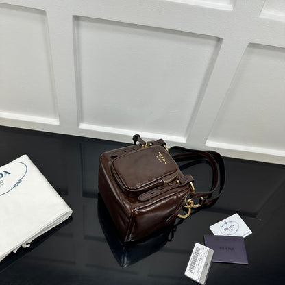 Prada 2026 Dangle Mini Handbag 14.5cm Patent Calfskin