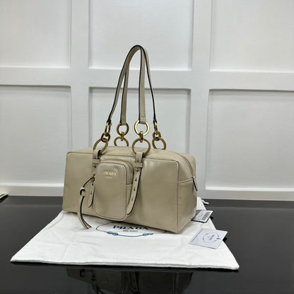 Prada 2026 Dangle Medium Shoulder Bag 30cm Patent Calfskin