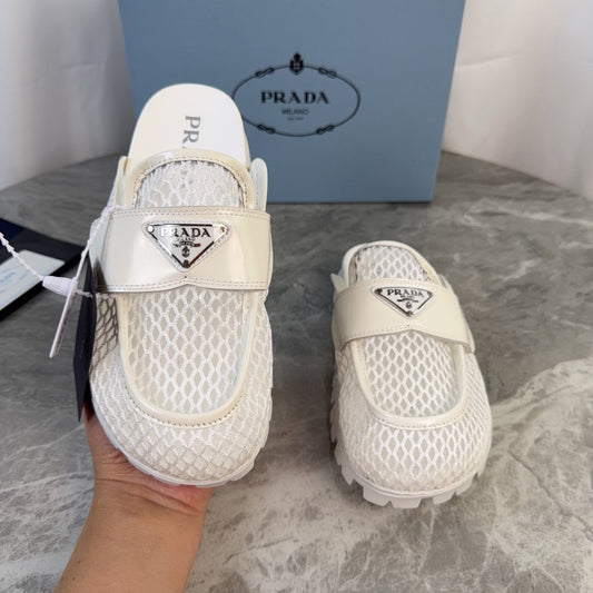 Prada 2026 Platform Mules 20mm Raffia Leather 789429