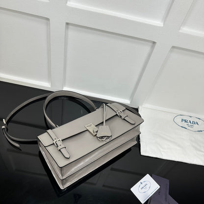 Prada 2026 Medium Shoulder Bag 32cm Patent Calfskin