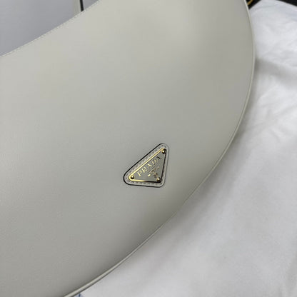 Prada 2026 Large Demi-Lune Shoulder Bag 42cm Calfskin