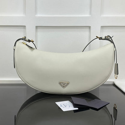 Prada 2026 Large Demi-Lune Shoulder Bag 42cm Calfskin