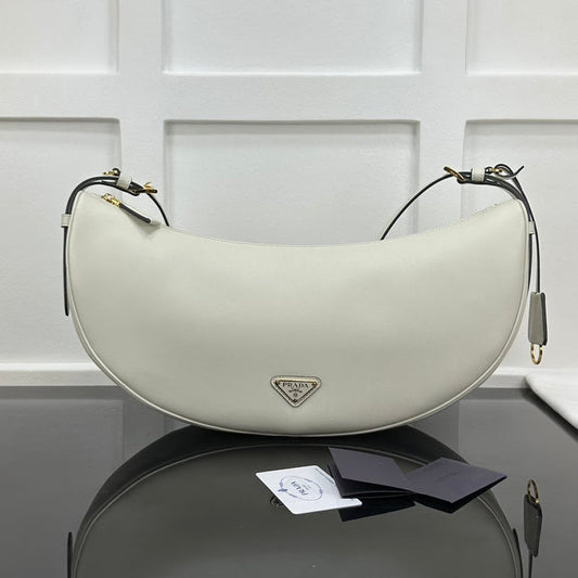 Prada 2026 Large Demi-Lune Shoulder Bag 42cm Calfskin