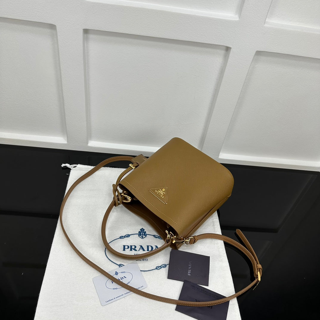 Prada 2026 Panier Saffiano Bucket Bag Calfskin