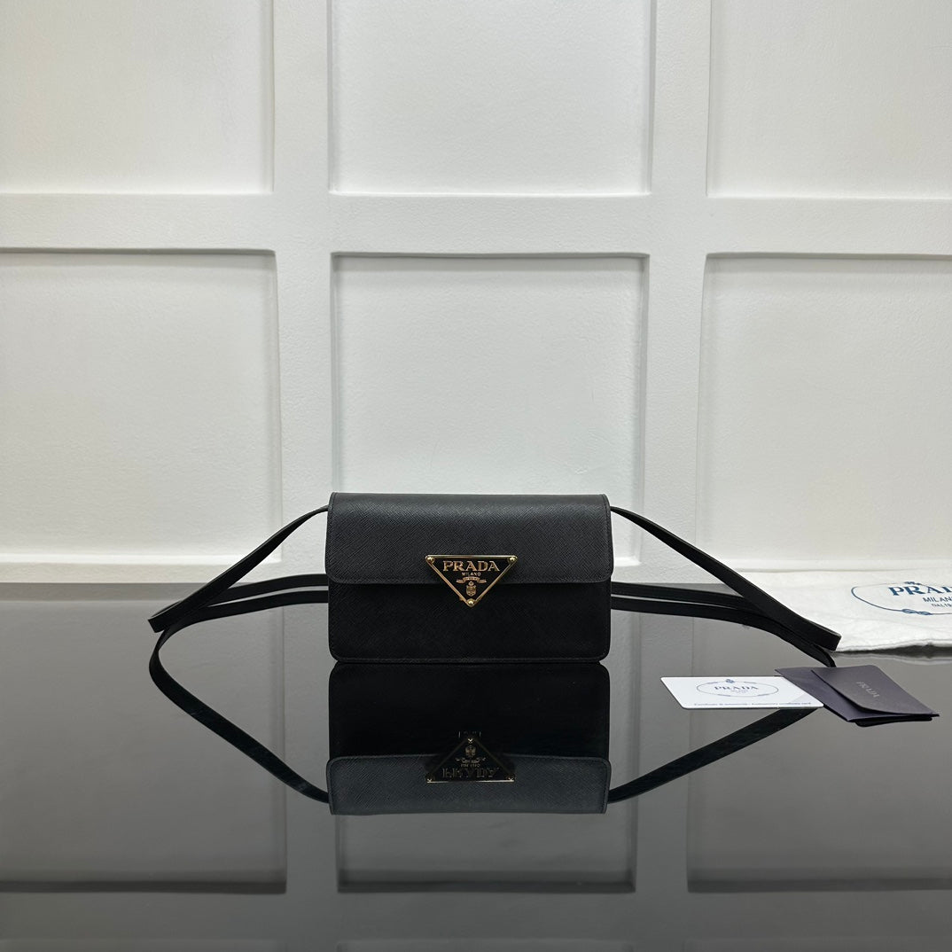 Prada 2026 Embleme Shoulder Bag 24.5cm Calfskin