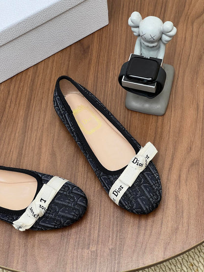 Dior 2026 Oblique Pattern Ballet Flat Fabric Cowhide 846593