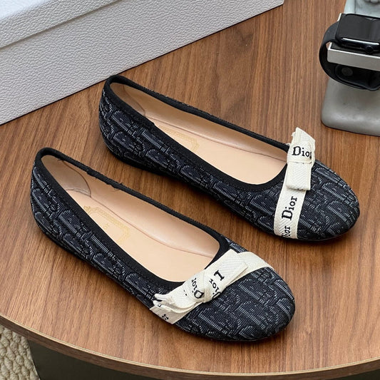 Dior 2026 Oblique Pattern Ballet Flat Fabric Cowhide 846593