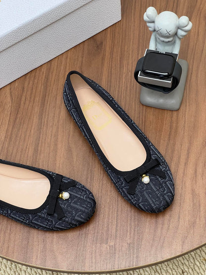 Dior 2026 Oblique Ballet Flat Fabric Cowhide 846595
