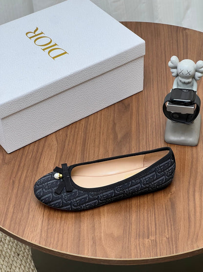 Dior 2026 Oblique Ballet Flat Fabric Cowhide 846595