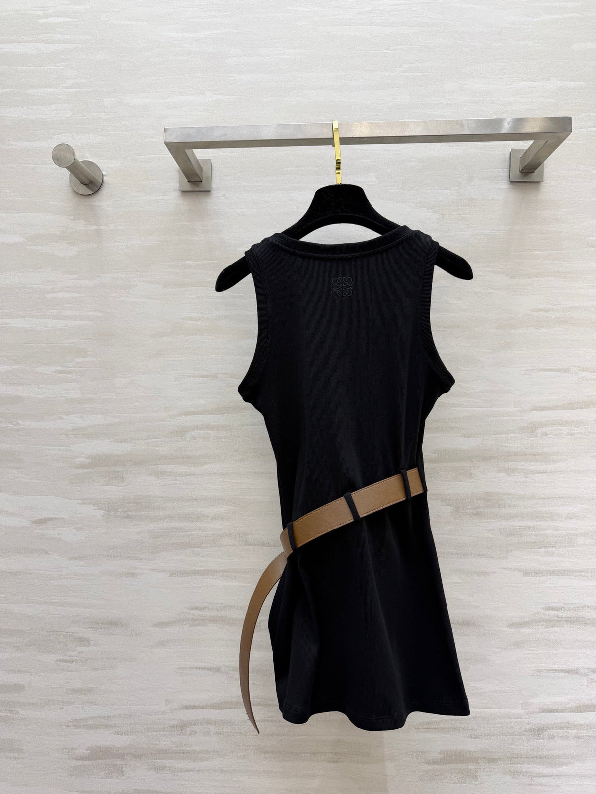 Loewe 26s Ribbed Vest With Belt Black Cotton 363680