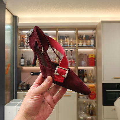 PRA 26S High Heel Pump 70 Burgundy Velvet 630564