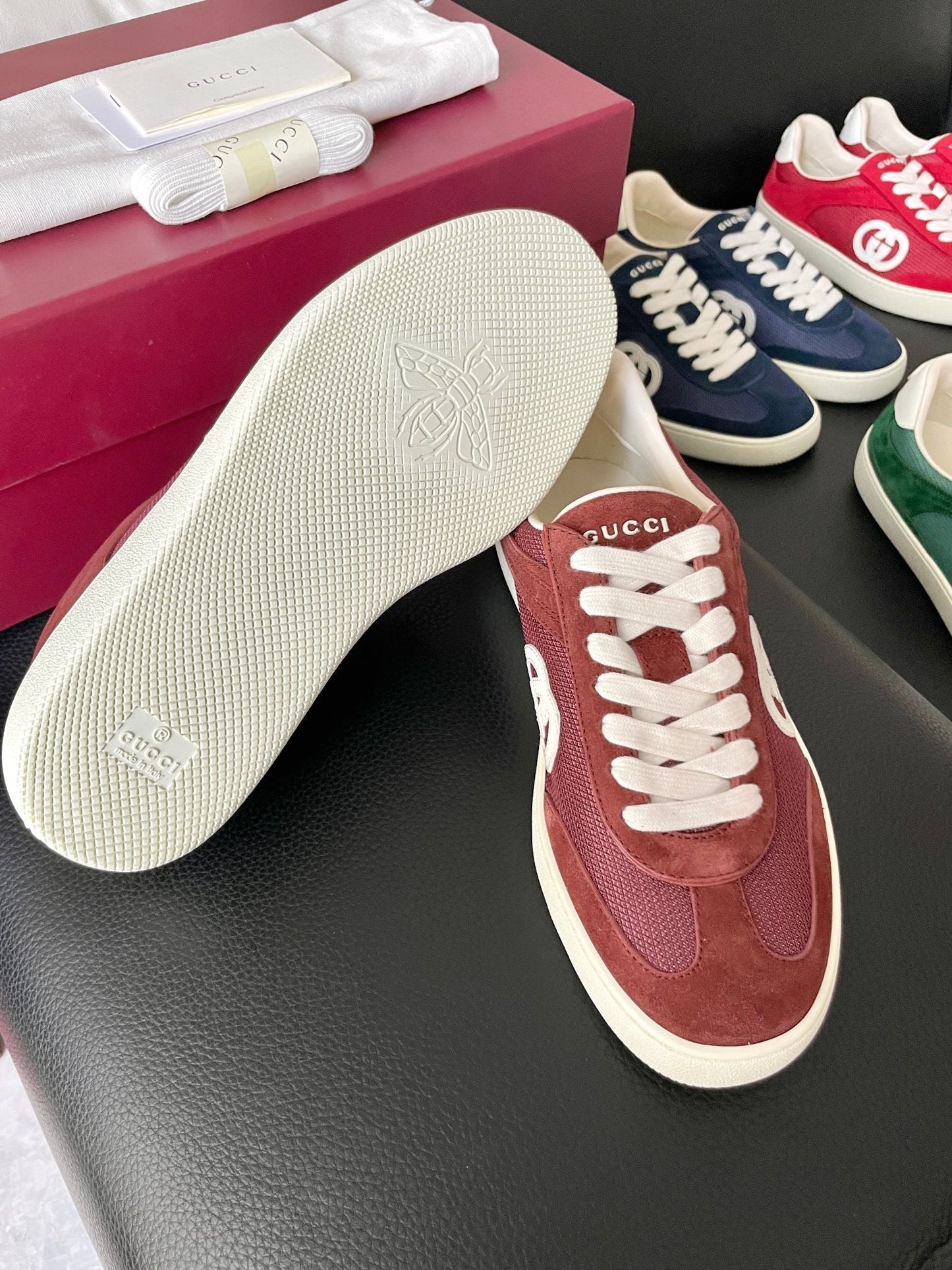 GG 26 Sneaker Burgundy Suede Sheepskin 632809