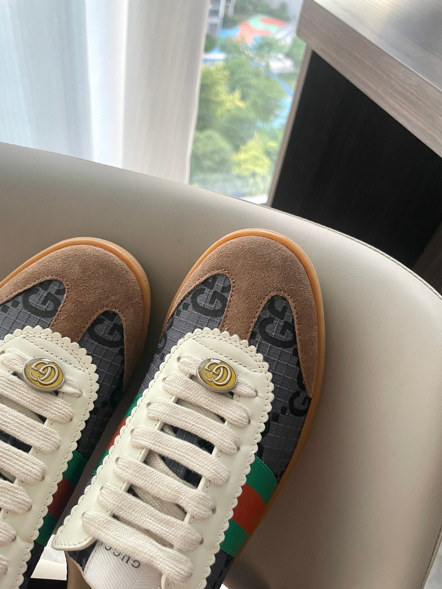 GG 26 Sneaker Brown Gray Canvas Suede 632803