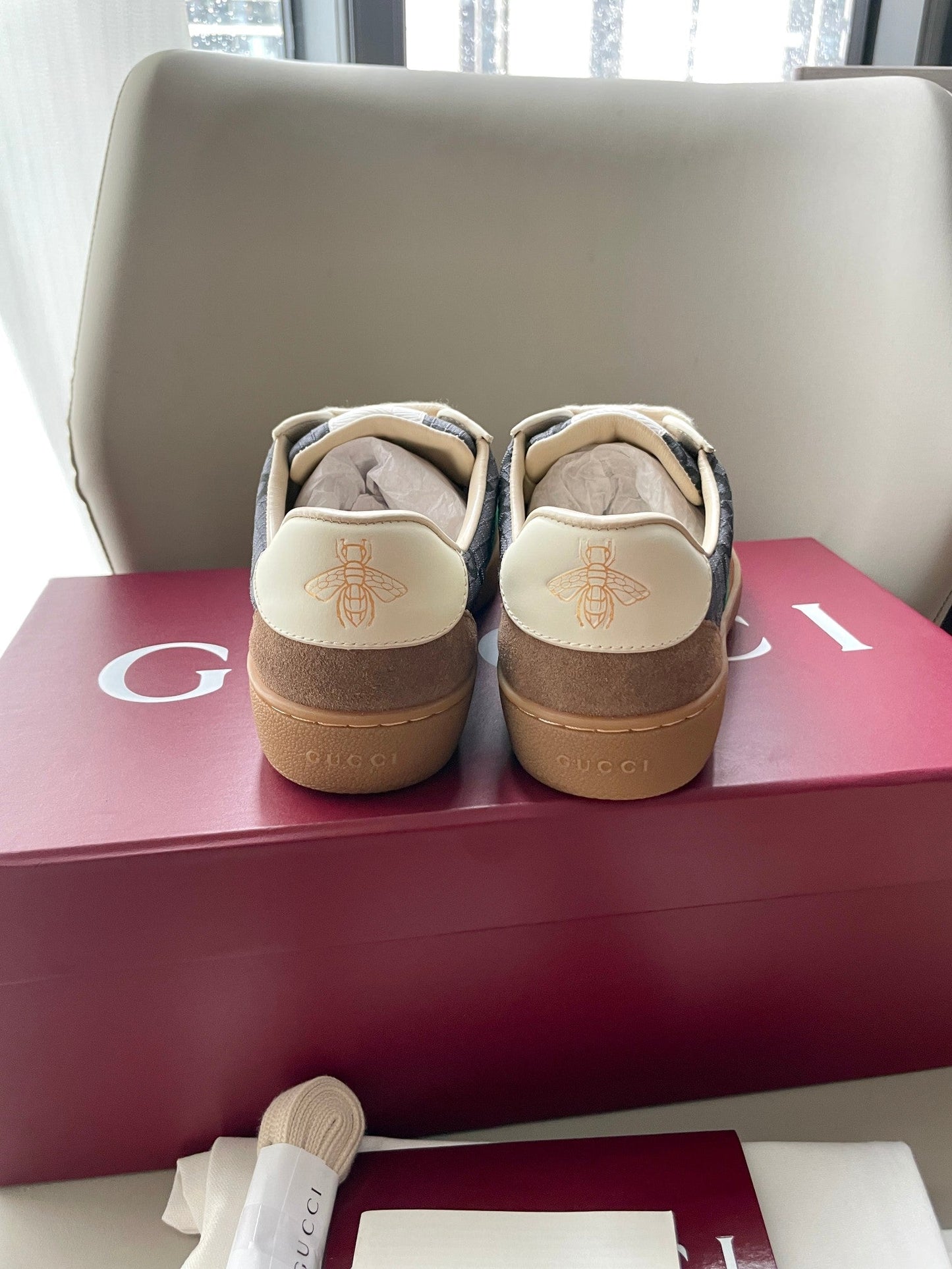 GG 26 Sneaker Brown Gray Canvas Suede 632803