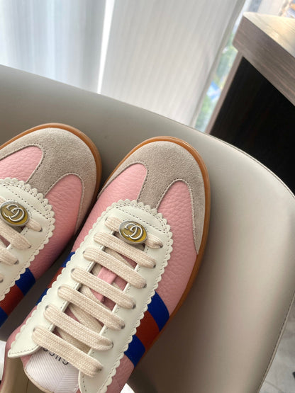 GG 26 Sneaker Beige Pink Cowhide Suede 632804