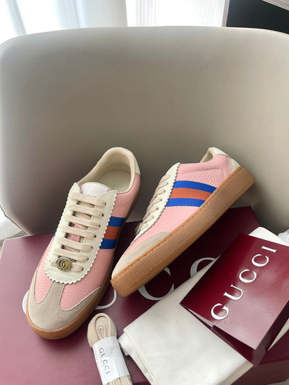 GG 26 Sneaker Beige Pink Cowhide Suede 632804
