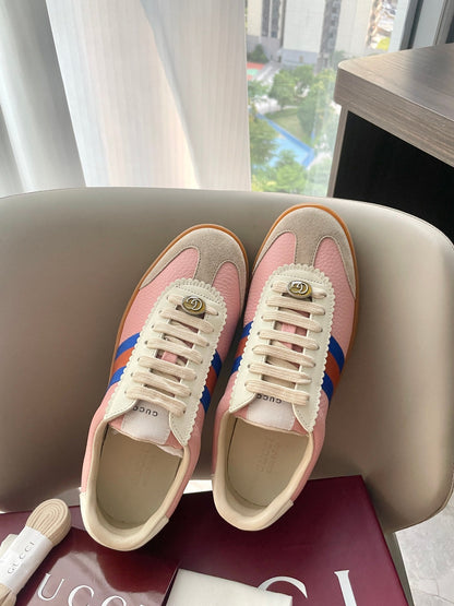 GG 26 Sneaker Beige Pink Cowhide Suede 632804