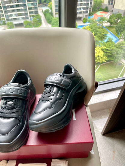 GG 26 Platform Sneaker Black Sheepskin 632853