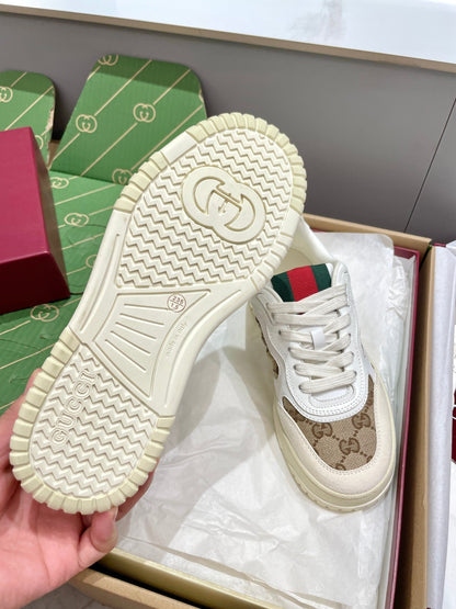 GG 26 Sneaker White Beige Canvas Suede 632875